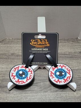 Von Dutch Kids Blue & Red Eyeball Luggage Tags Set